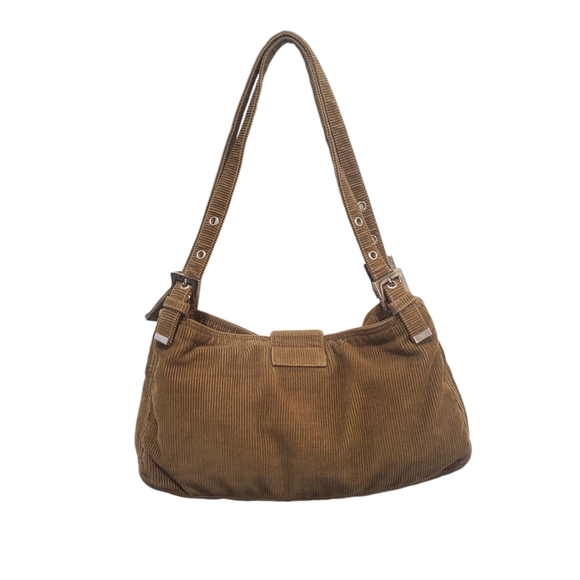 FENDI Baguette Corduroy Authentic Shoulder Bag Purse Clean Vintage Tan Brown - Picture 4 of 13